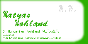 matyas wohland business card